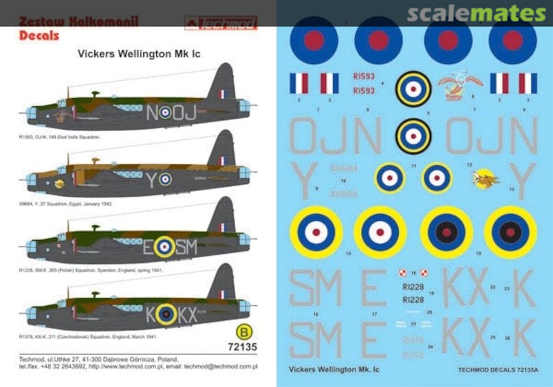 Boxart Vickers Wellington Mk IC 72135 Techmod Boxart Vickers Wellington Mk IC 72135 Techmod
