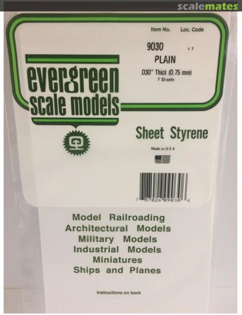 Boxart 0.030" Plain Opaque White Polystyrene Sheet 9030 Evergreen Scale Models Boxart 0.030" Plain Opaque White Polystyrene Sheet 9030 Evergreen Scale Models