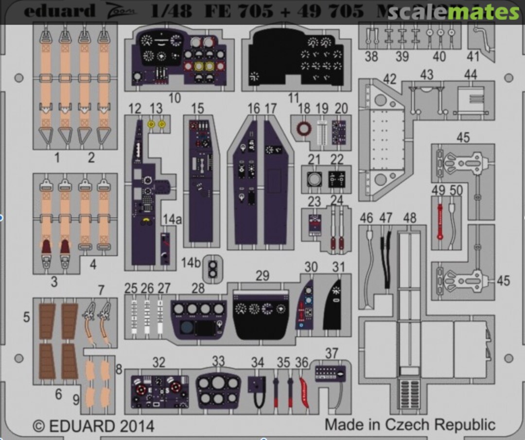 Boxart Me 262B-1a S.A. - 'Zoom' PE cockpit set FE705 Eduard Boxart Me 262B-1a S.A. - 'Zoom' PE cockpit set FE705 Eduard