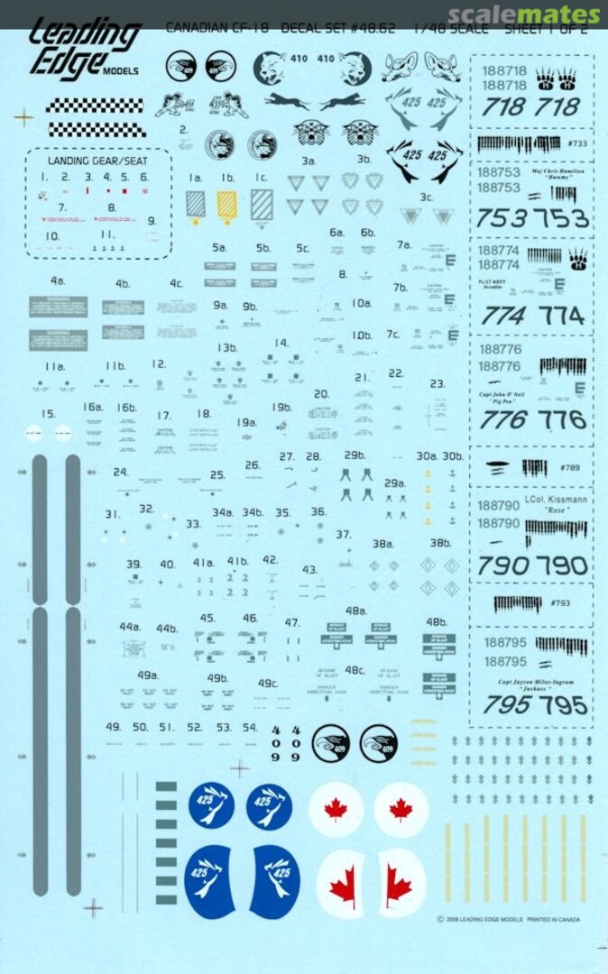 Contents CAF CF-18 Standard Markings 48.62 Leading Edge