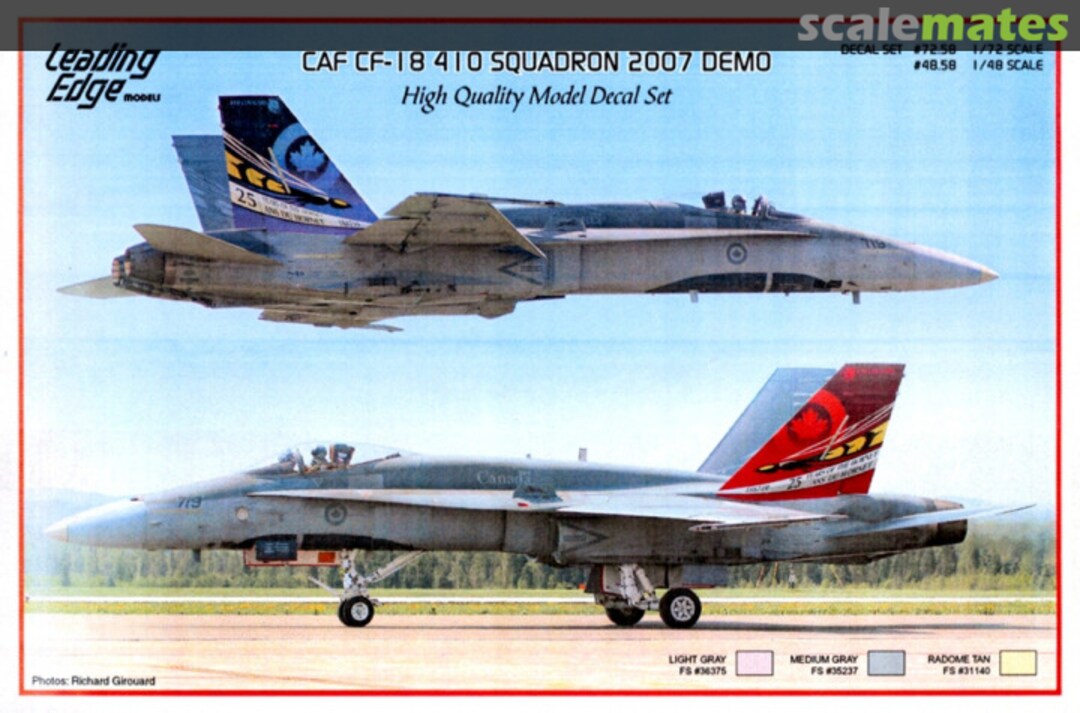 Boxart CAF CF-18 410 Squadron 2007 Demo 72.58 Leading Edge Boxart CAF CF-18 410 Squadron 2007 Demo 72.58 Leading Edge