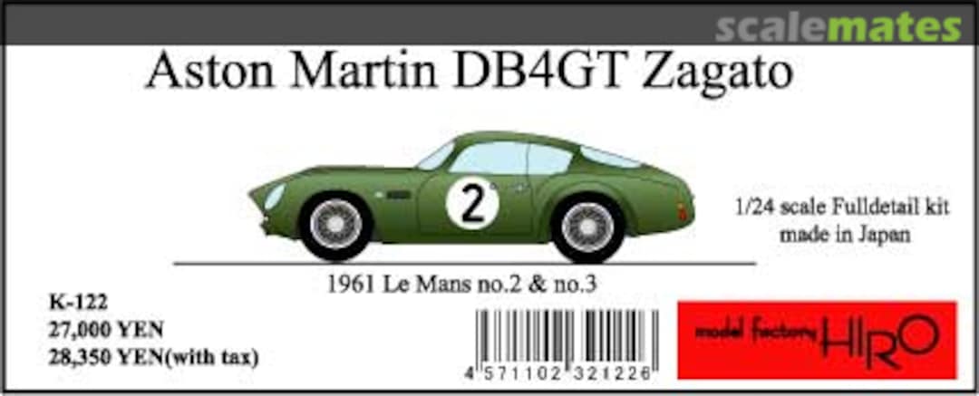 Boxart Aston Martin DB4GT Zagato K-122 Model Factory Hiro Boxart Aston Martin DB4GT Zagato K-122 Model Factory Hiro