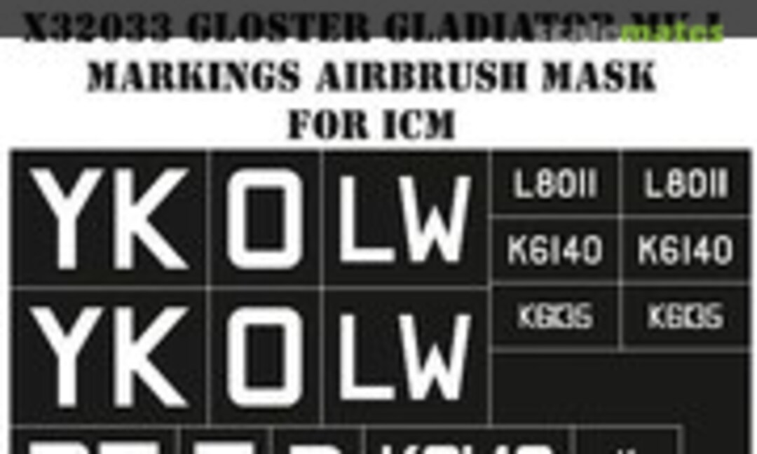 1:32 Gloster Gladiator Mk.I Markings Airbrush Mask (MH Models X32033) X32033