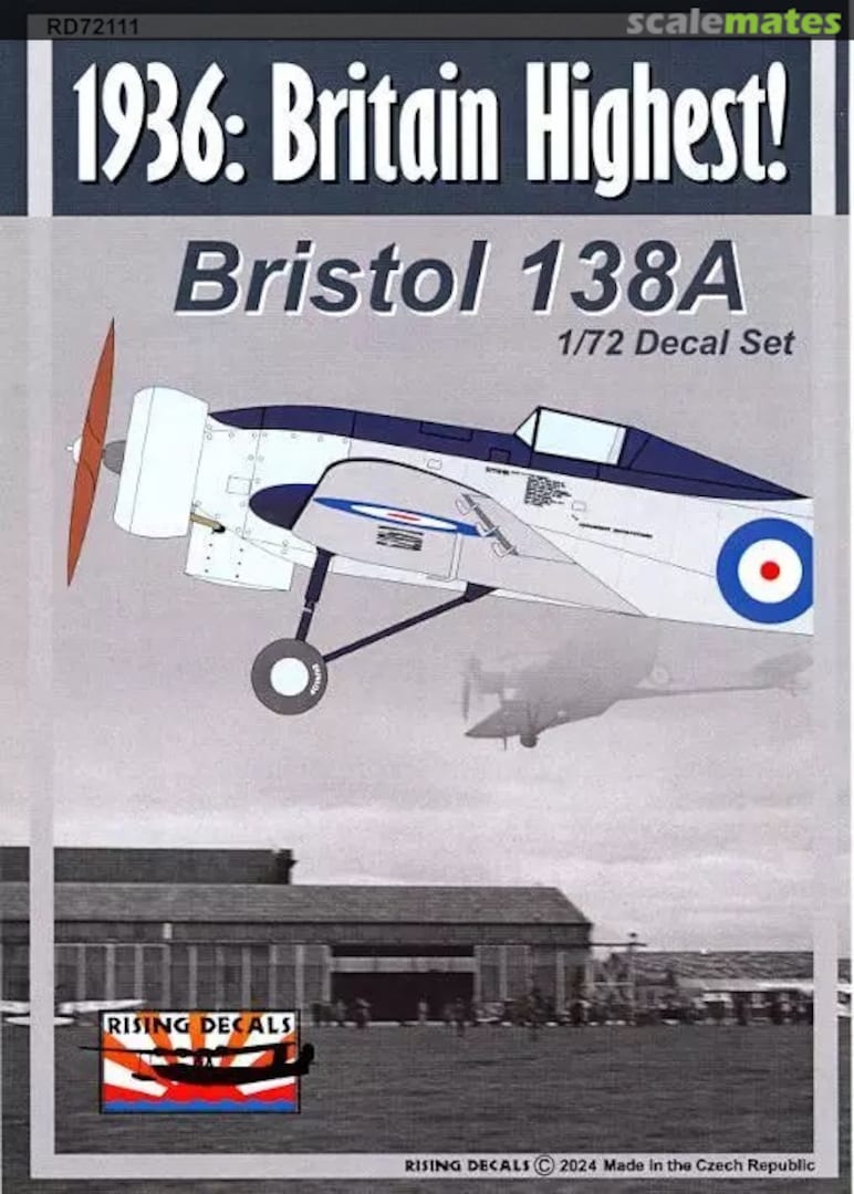 Boxart 1936: Britain Highest! Bristol 138A RD72111 Rising Decals Boxart 1936: Britain Highest! Bristol 138A RD72111 Rising Decals