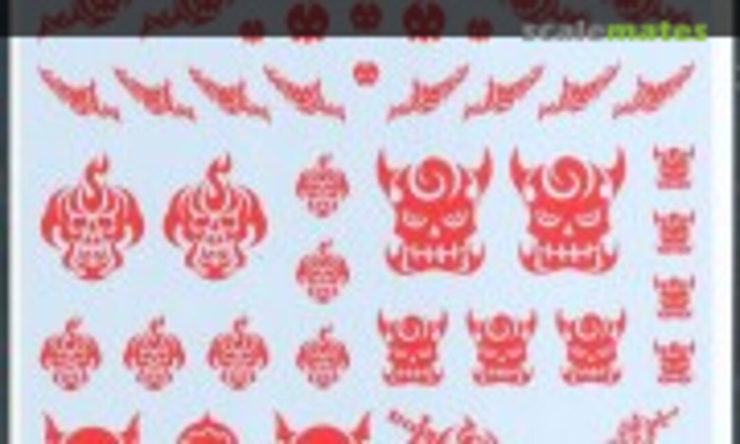 1:12 Tattoo Decal 02 Skull Tattoo Red (HIQPARTS TTD-02-RED) TTD-02-RED