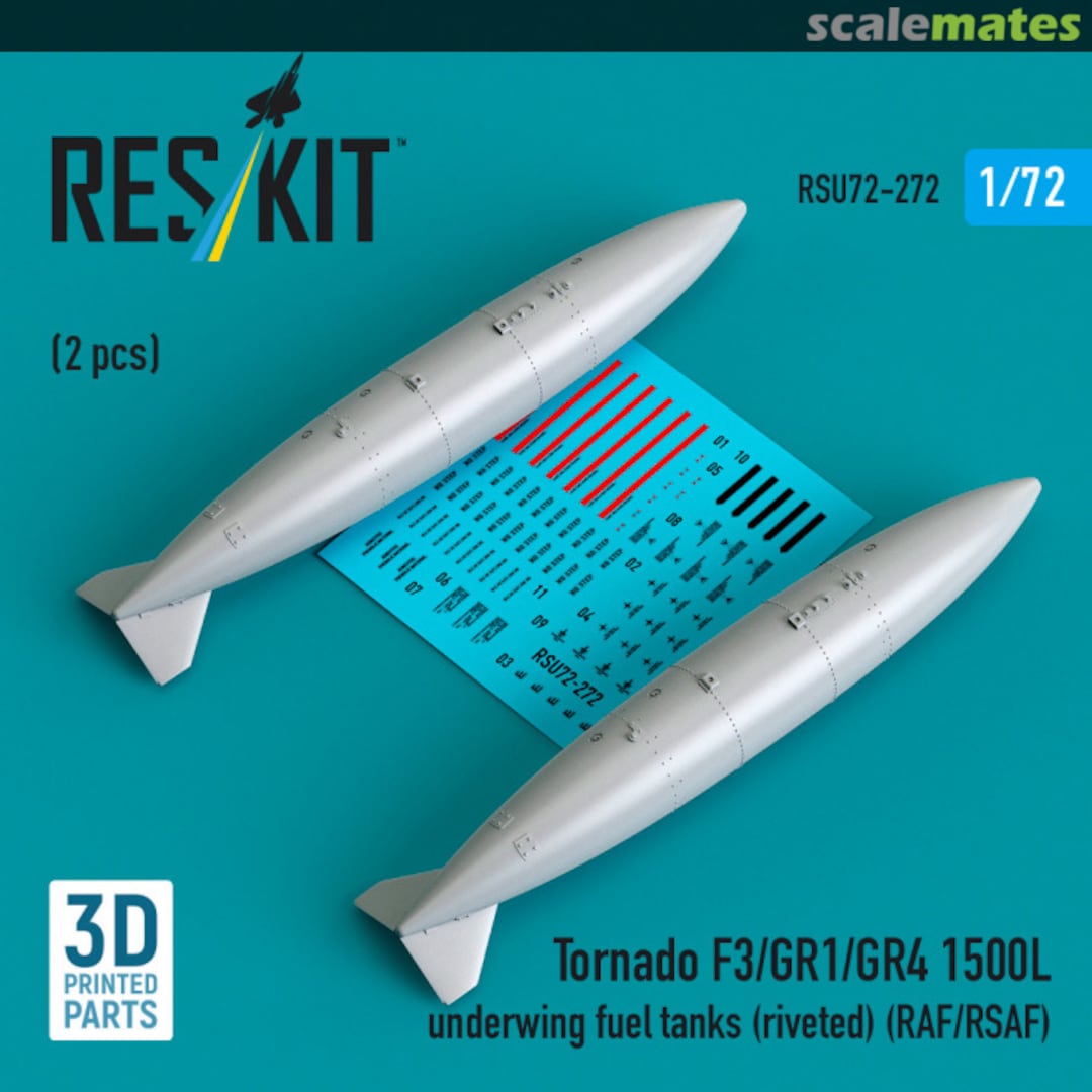 Boxart Tornado F3/GR1/GR4 1500L underwing fuel tanks RSU72-0272 ResKit