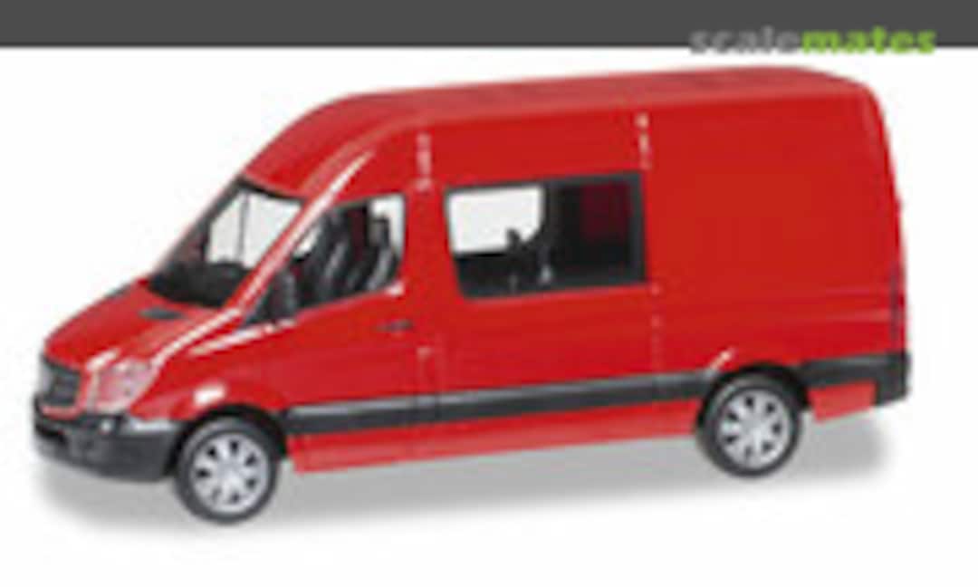 1:87 Mercedes-Benz sprinter semi-bus with high roof, red (Herpa 091329-002)