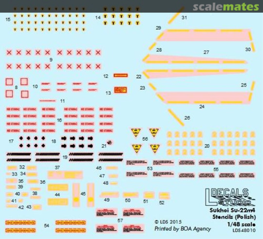 Boxart Sukhoi Su-22M4 Stencils (Polish) 48010 L Decals Studio