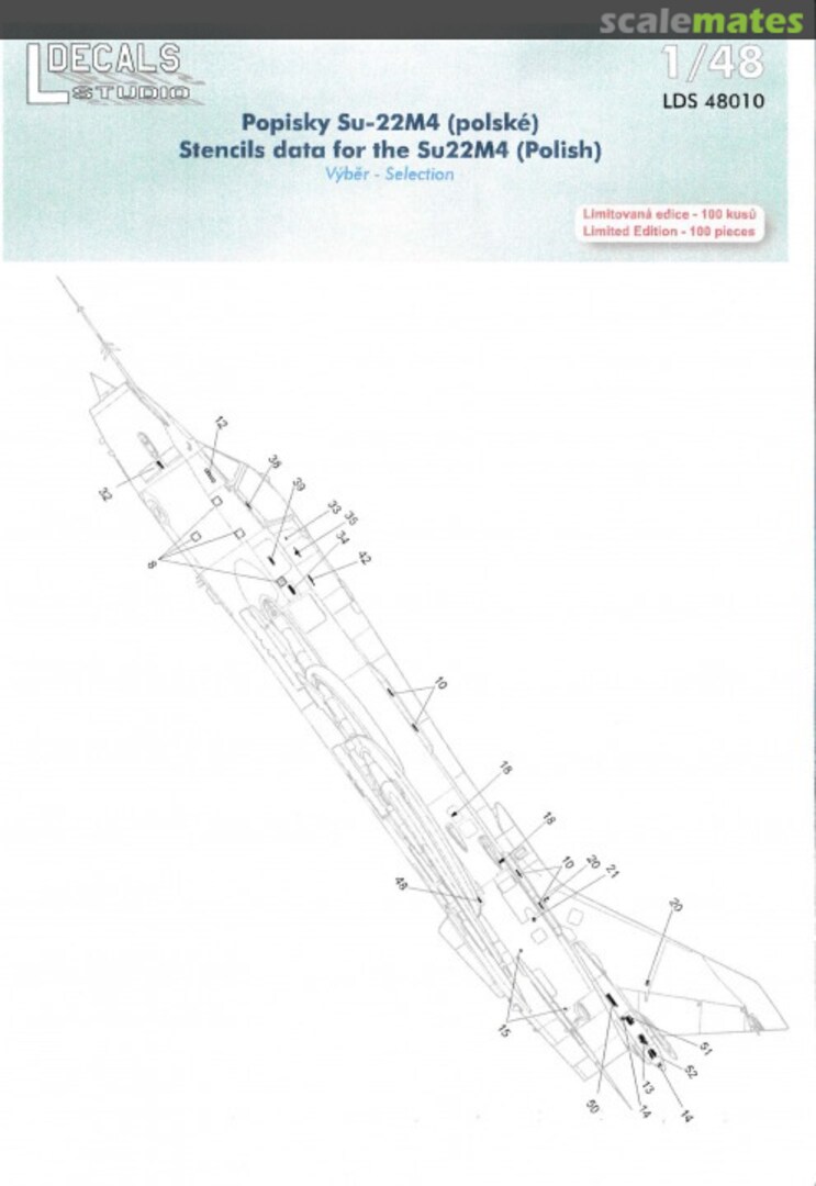 Contents Sukhoi Su-22M4 Stencils (Polish) 48010 L Decals Studio