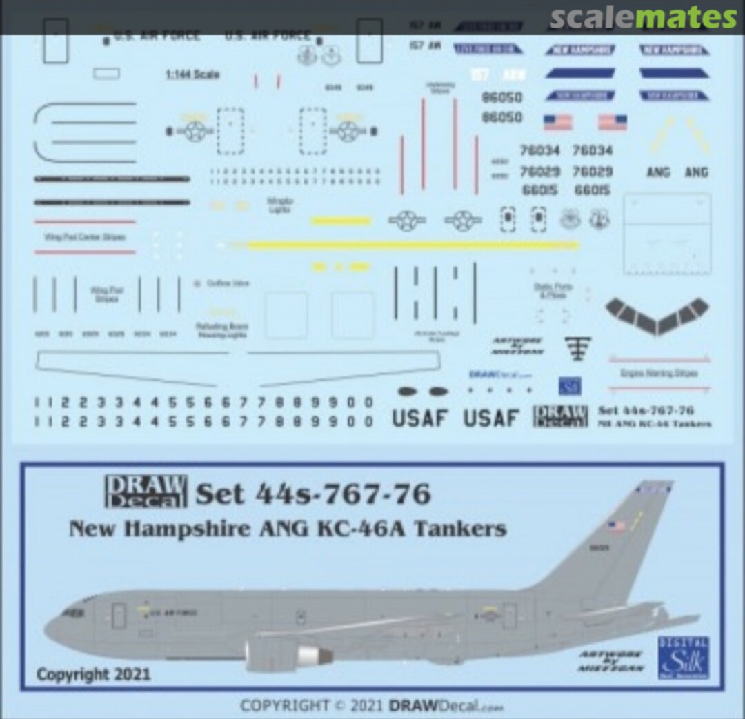 Boxart Boeing KC-46A Pegasus 157th ARW NH ANG 72s-767-76 Draw Decal Boxart Boeing KC-46A Pegasus 157th ARW NH ANG 72s-767-76 Draw Decal