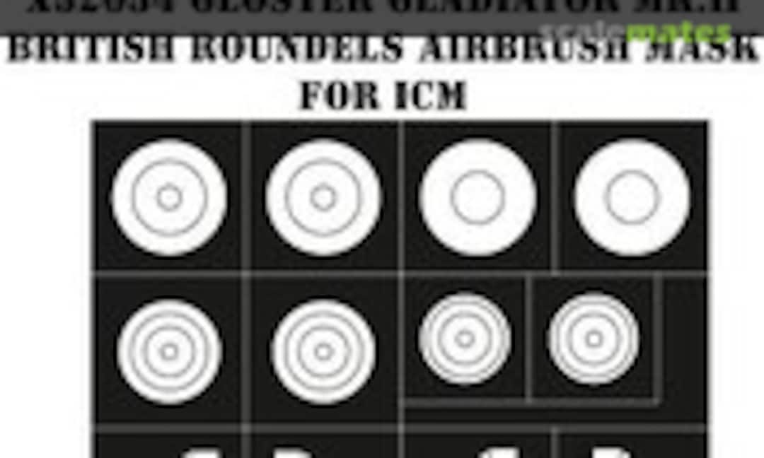 1:32 Gloster Gladiator Mk.II British Roundels Airbrush Mask (MH Models X32034) X32034
