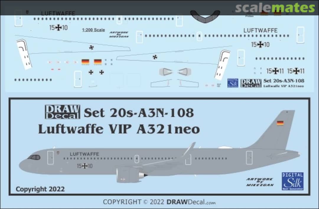 Boxart Luftwaffe VIP A321neo 20-A3N-108 Draw Decal Boxart Luftwaffe VIP A321neo 20-A3N-108 Draw Decal