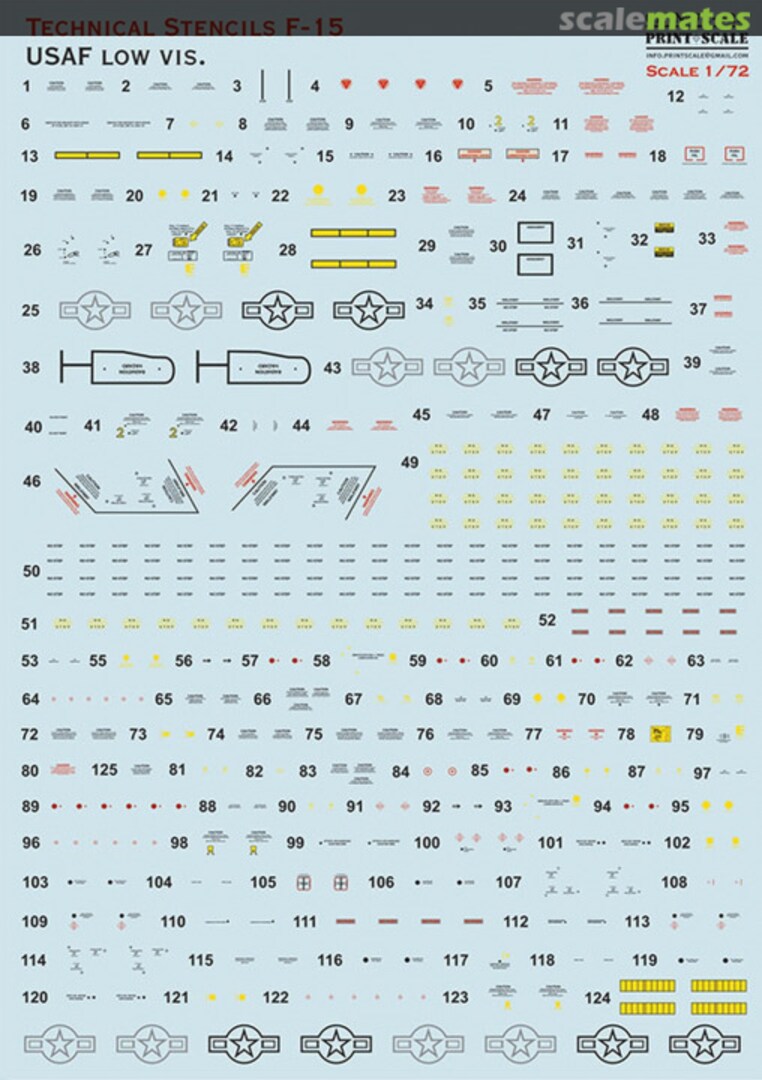 Boxart F-15 USAF low vis. technical stencils 72-523 Print Scale Boxart F-15 USAF low vis. technical stencils 72-523 Print Scale