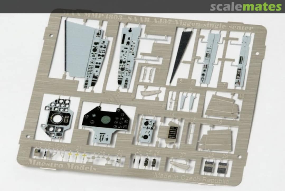 Boxart AJ37 Viggen cockpit detail set photo etch MMP4803 Maestro Models