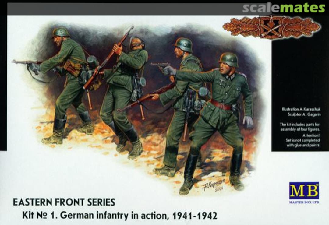 Boxart German infantry in action MB3522 Master Box