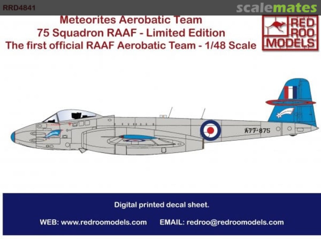 Boxart Gloster Meteor Mk.8 - "Meteorites" Aerobatic Team RRD4841 Red Roo Models Boxart Gloster Meteor Mk.8 - "Meteorites" Aerobatic Team RRD4841 Red Roo Models