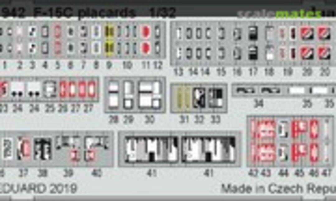 1:32 F-15C placards (Eduard 32942)