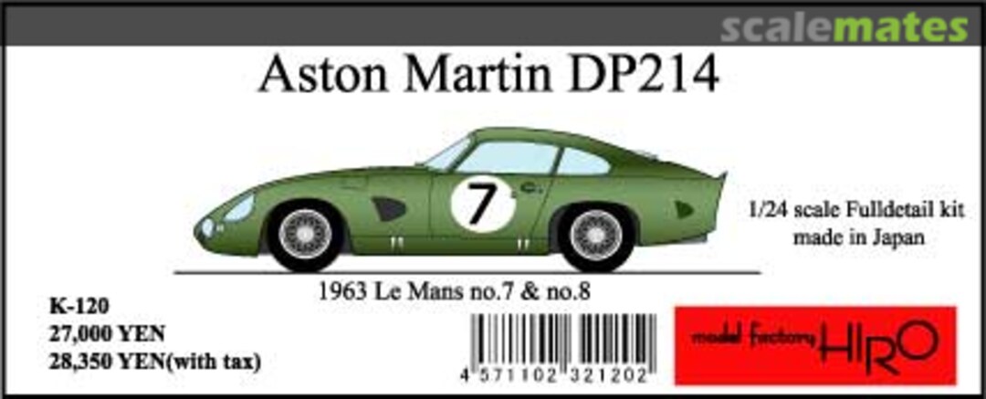 Boxart Aston Martin DP214 K-120 Model Factory Hiro Boxart Aston Martin DP214 K-120 Model Factory Hiro