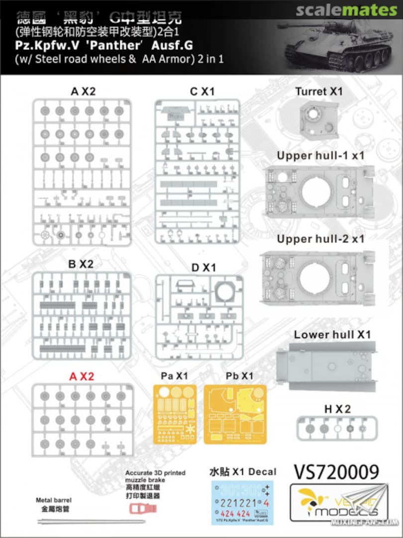 Contents Pz.Kpfw.V Panther Ausf.G VS720009 Vespid Models
