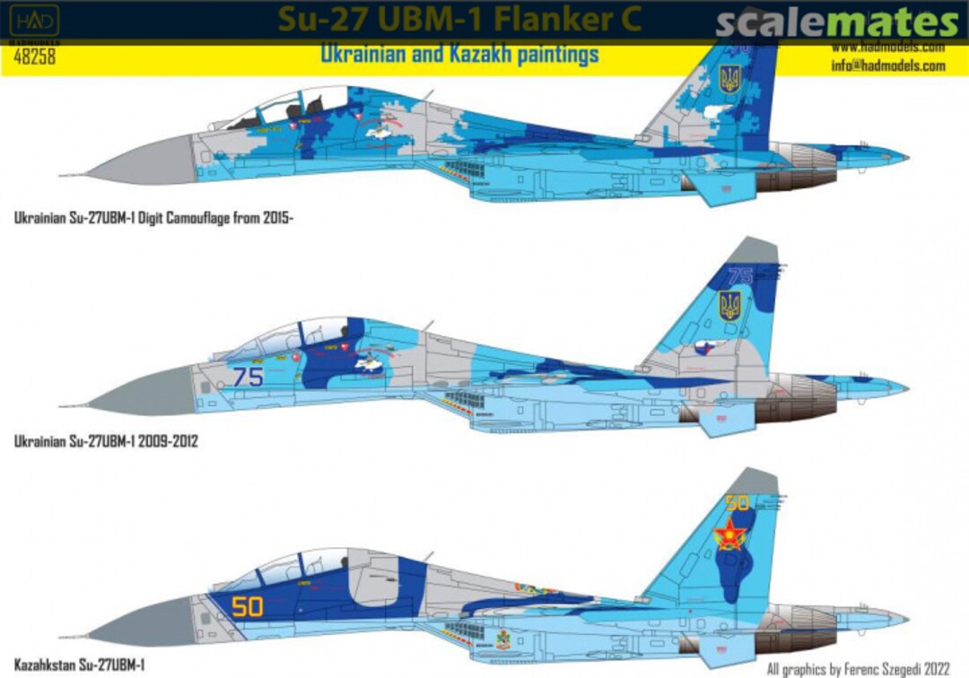 Boxart Su-27UBM-1 Ukrainian and Kazakh painting schemes decal sheet 48258 HADmodels Boxart Su-27UBM-1 Ukrainian and Kazakh painting schemes decal sheet 48258 HADmodels