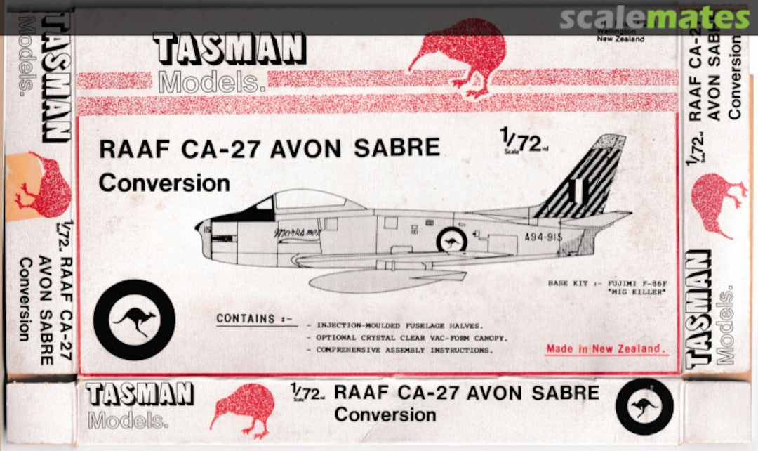 Boxart RAAF Avon Sabre Conversion 000 Tasman Model Products Boxart RAAF Avon Sabre Conversion 000 Tasman Model Products