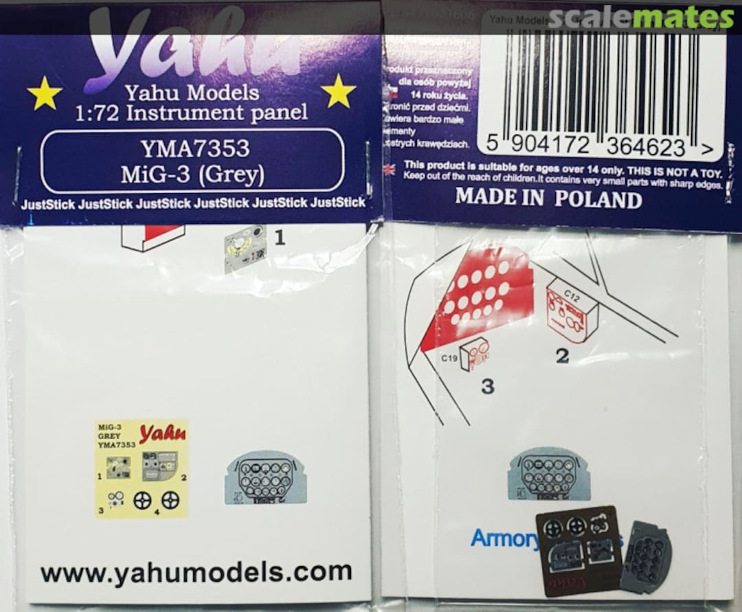 Boxart MiG-3 (Grey) Instrument Panel YMA7353 Yahu Models Boxart MiG-3 (Grey) Instrument Panel YMA7353 Yahu Models