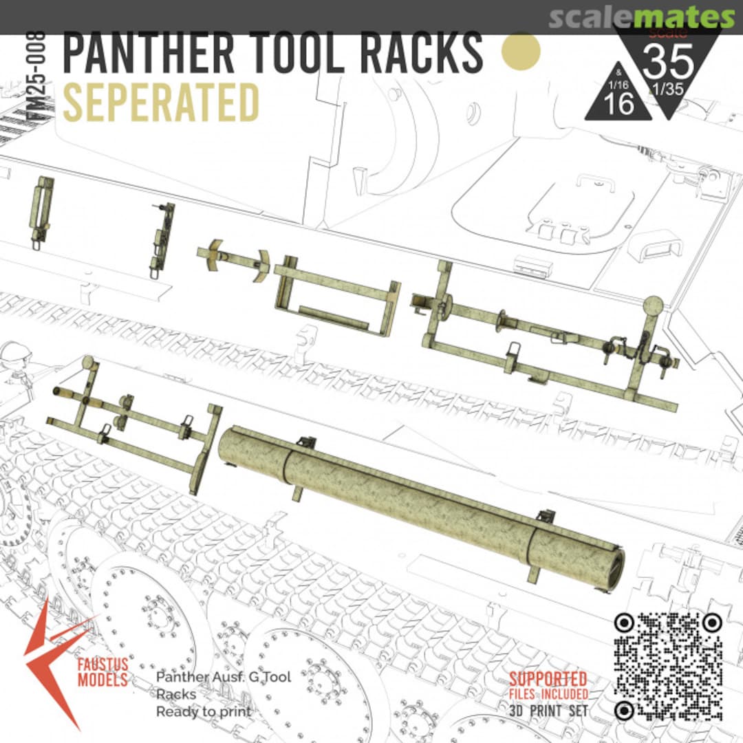 Boxart Panther Ausf.G Tool Racks Seperated FM25-008 Faustus Models Boxart Panther Ausf.G Tool Racks Seperated FM25-008 Faustus Models