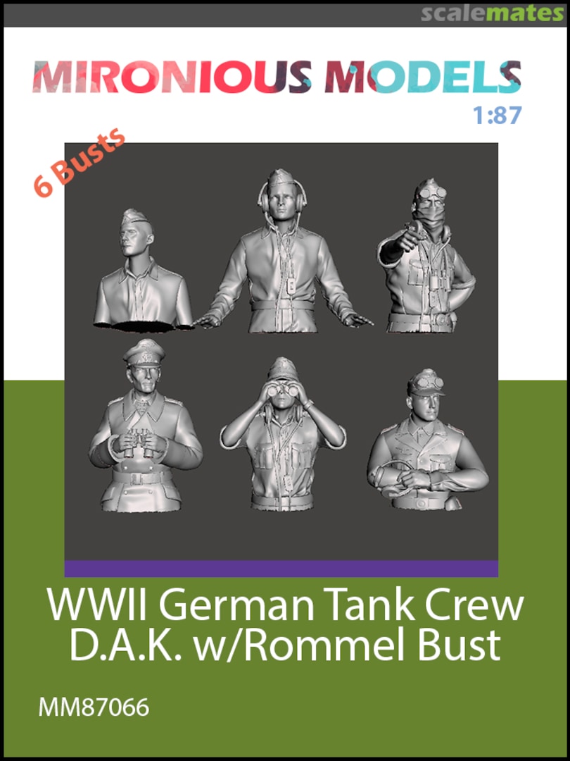 Boxart WWII German Tank Crew D.A.K. with Rommel Bust MM87066 Mironious Models Boxart WWII German Tank Crew D.A.K. with Rommel Bust MM87066 Mironious Models