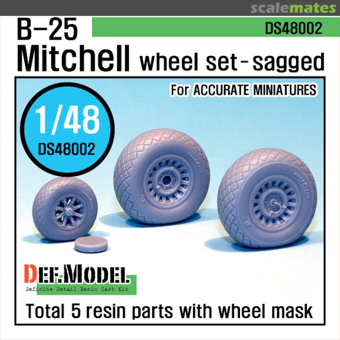 Boxart B-25 Mitchell Wheel Set-Sagged DS48002 Def.Model Boxart B-25 Mitchell Wheel Set-Sagged DS48002 Def.Model