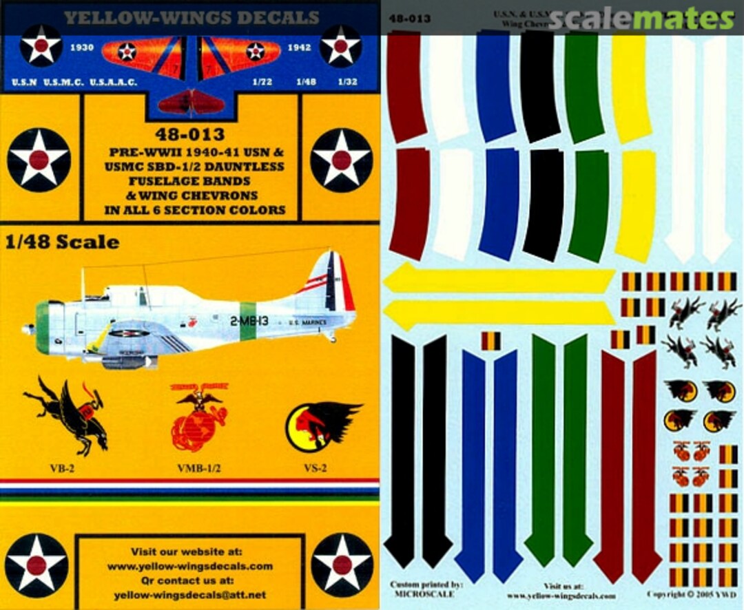 Boxart USN & USMC SBD-1/2 Dauntless 48-013 Yellow-Wings Decals Boxart USN & USMC SBD-1/2 Dauntless 48-013 Yellow-Wings Decals