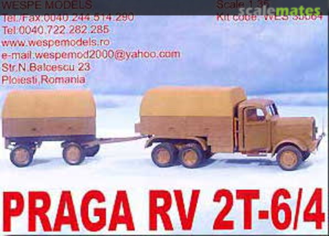 Boxart Praga RV 2T 6x4 with trailer WES 35064 Wespe Models