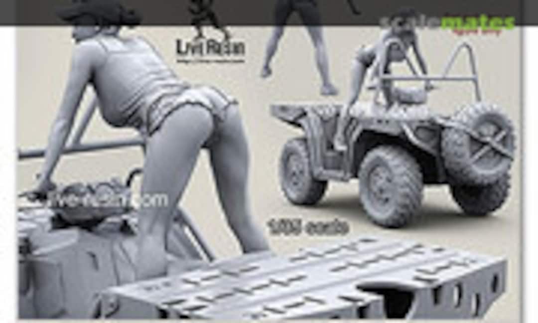 1:35 Girl rider on ATV quad bike in baseball cap (Live Resin LRM-35032)