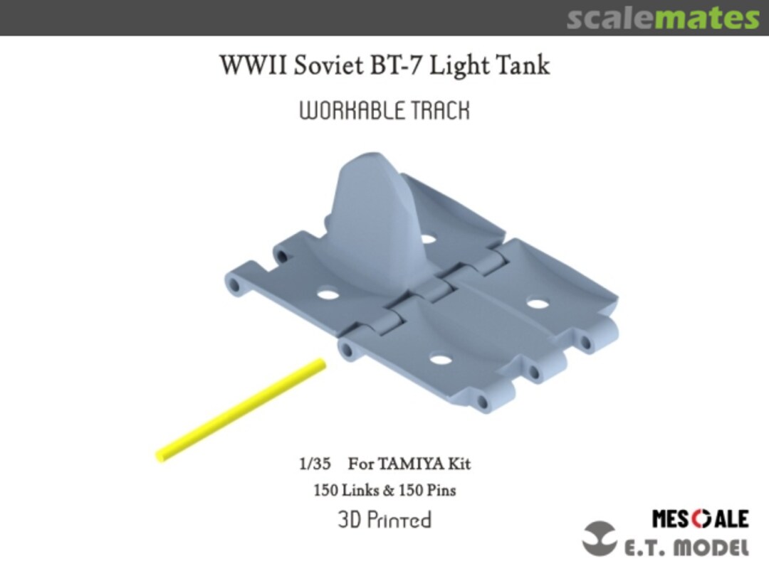 Boxart WWII Soviet BT-7 Light Tank Workable Track P35-025 E.T. Model Boxart WWII Soviet BT-7 Light Tank Workable Track P35-025 E.T. Model