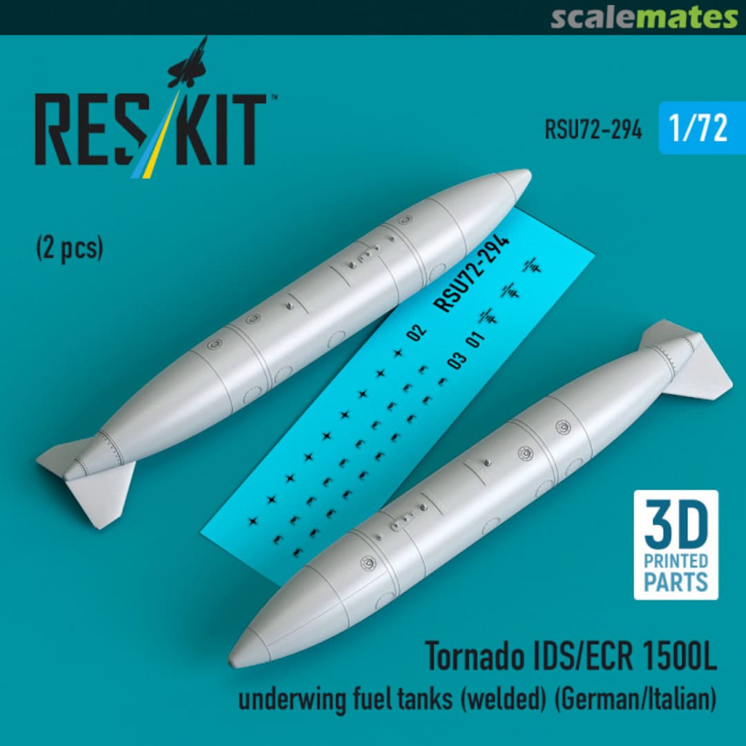 Boxart Tornado IDS/ECR 1500L underwing fuel tanks RSU72-0294 ResKit Boxart Tornado IDS/ECR 1500L underwing fuel tanks RSU72-0294 ResKit