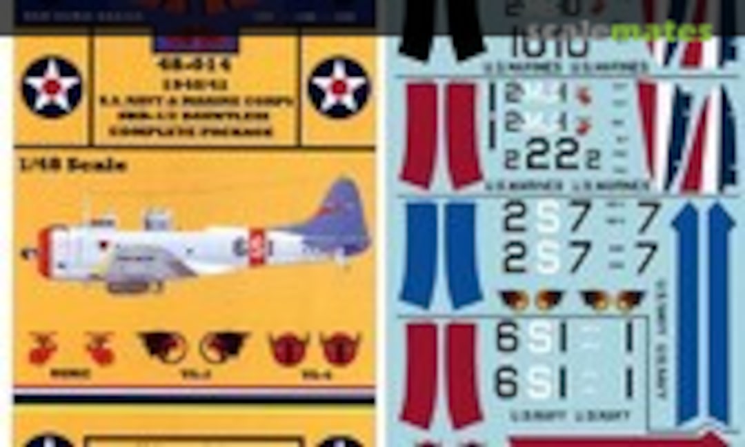 1:48 U.S. Navy & Marine Corps SBD-1/2 Dauntless (Yellow-Wings Decals 48-014) 48-014