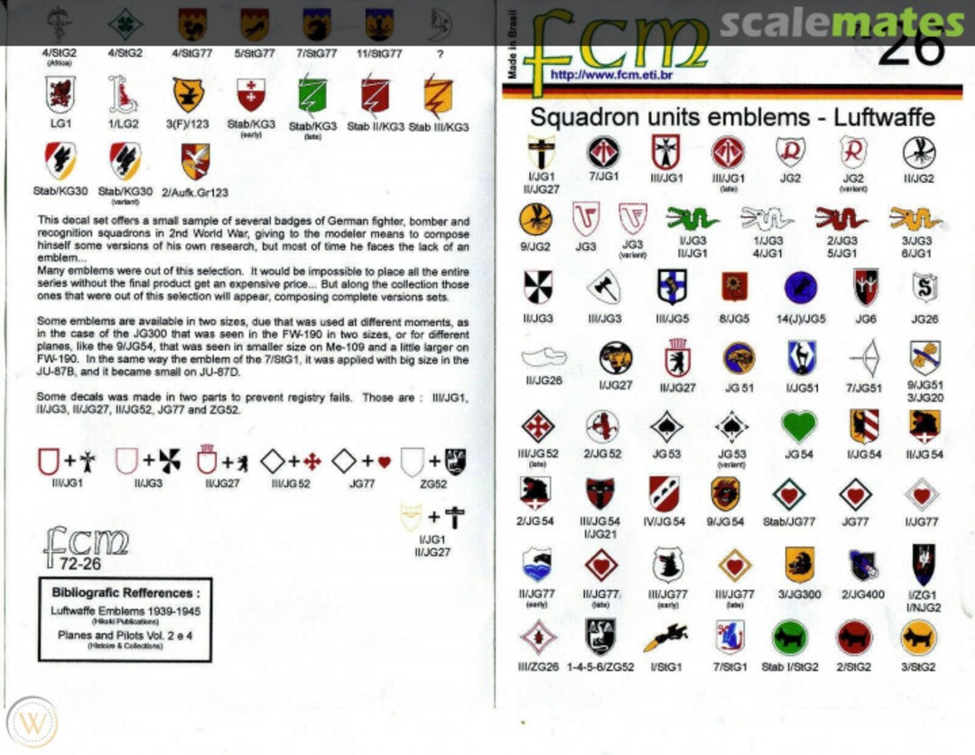 Boxart Squadron units emblem - Luftwaffe 72-26 FCM Boxart Squadron units emblem - Luftwaffe 72-26 FCM