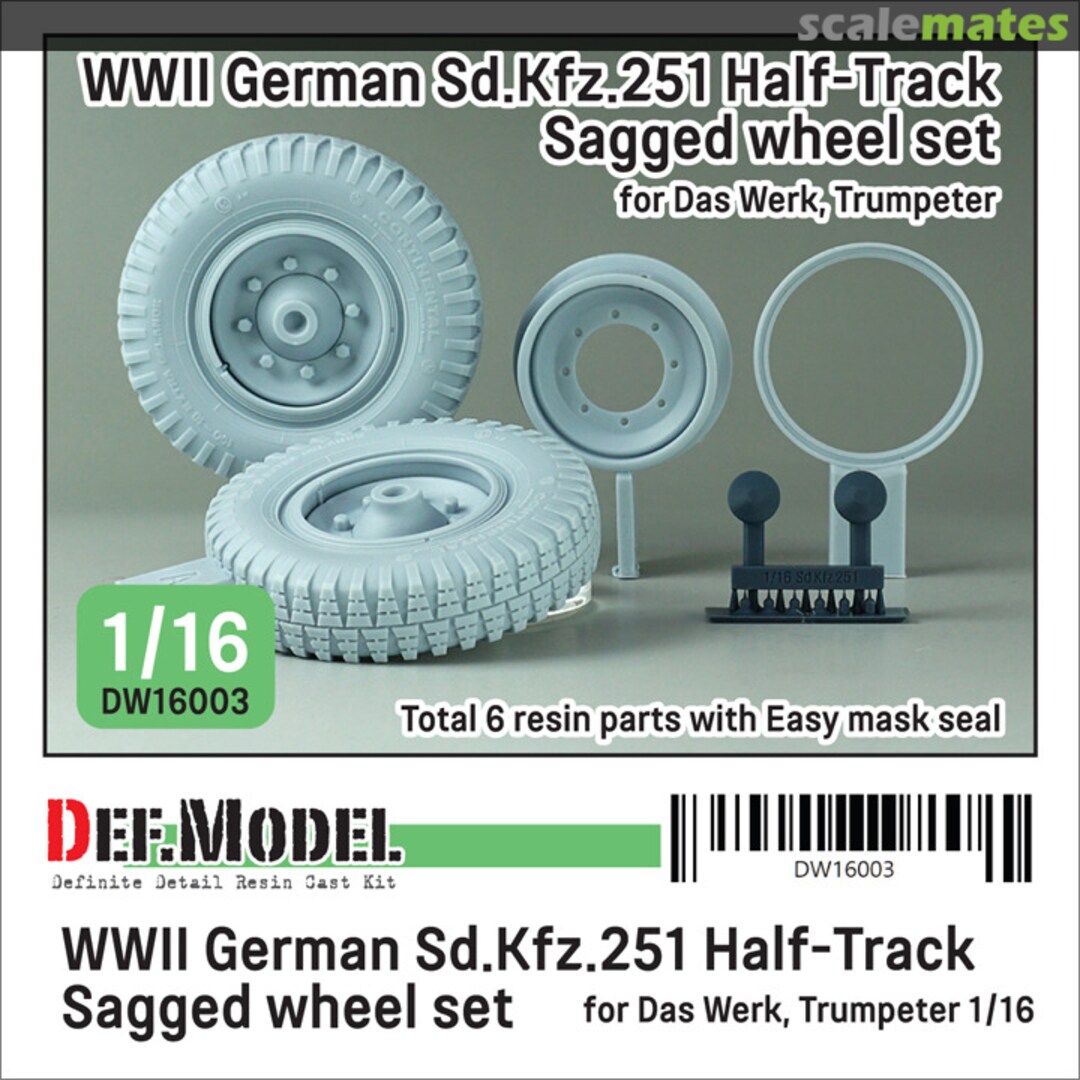 Boxart Sd.kfz.251 Half-track front sagged wheel set DW16003 Def.Model Boxart Sd.kfz.251 Half-track front sagged wheel set DW16003 Def.Model