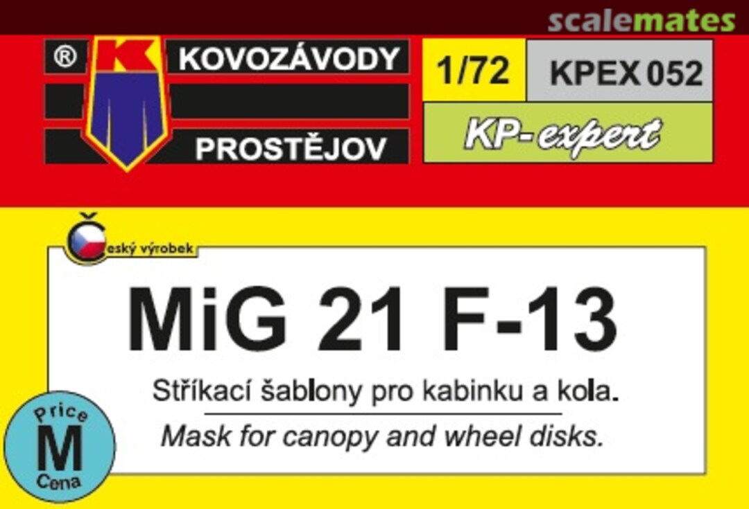 Boxart MiG-21 F-13 Mask for canopy and wheel disks KPEX052 Kovozávody Prostějov