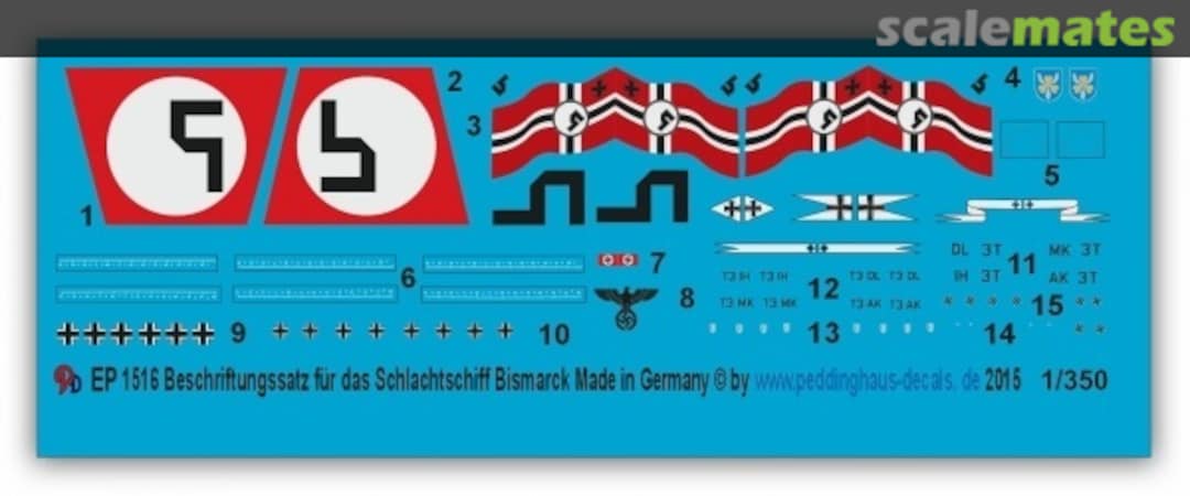 Boxart Deck Markings for Bismarck & 3 x Ar 196 Planes EP 1516 Peddinghaus-Decals Boxart Deck Markings for Bismarck & 3 x Ar 196 Planes EP 1516 Peddinghaus-Decals