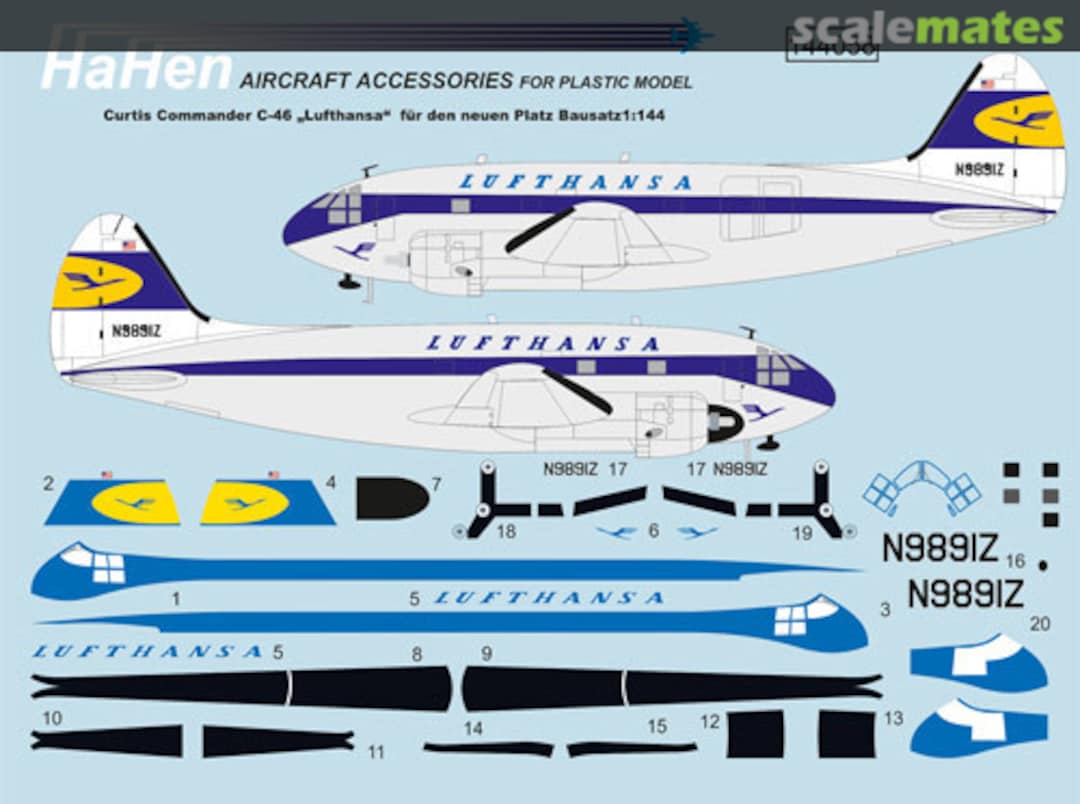 Boxart Curtiss Commander C-46 Lufthansa 144058 HaHen Boxart Curtiss Commander C-46 Lufthansa 144058 HaHen