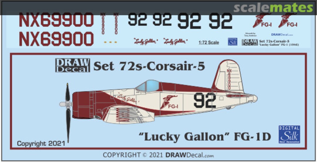 Boxart "Lucky Gallon" FG-1D NX69900 72-CORSAIR-05 Draw Decal Boxart "Lucky Gallon" FG-1D NX69900 72-CORSAIR-05 Draw Decal