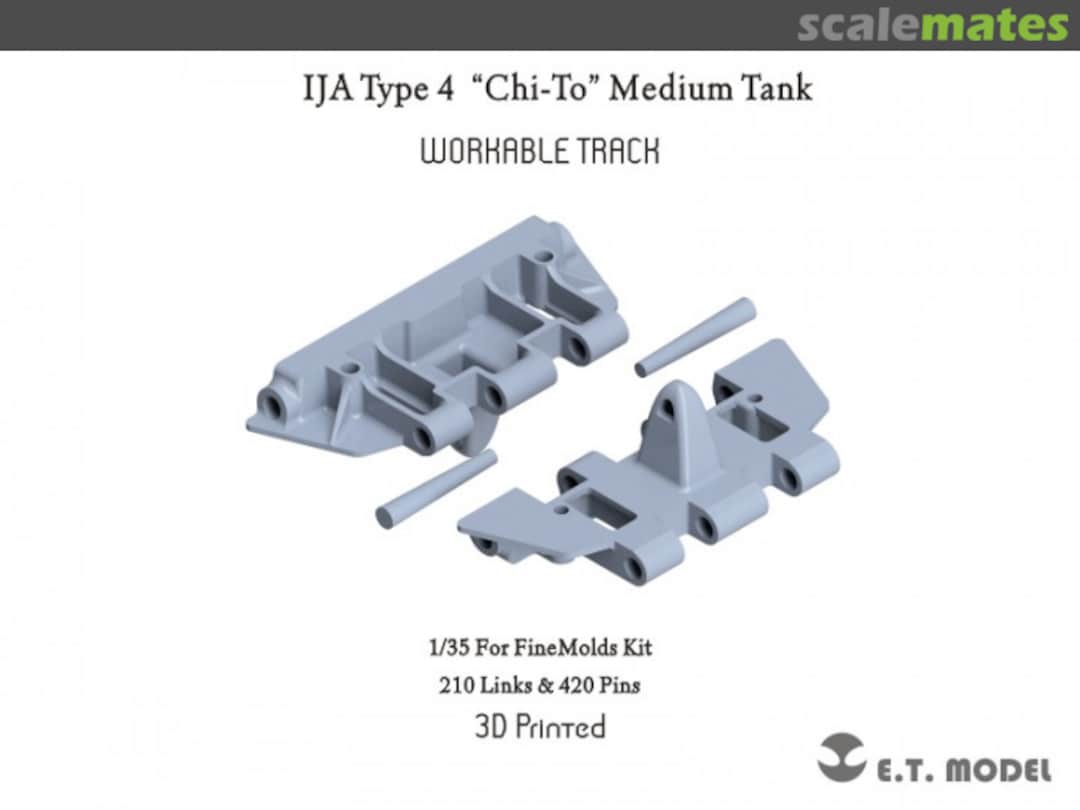 Boxart WWII Japanese Army Type 4 Chito Movable Track for Medium Tank P35-027 E.T. Model Boxart WWII Japanese Army Type 4 Chito Movable Track for Medium Tank P35-027 E.T. Model