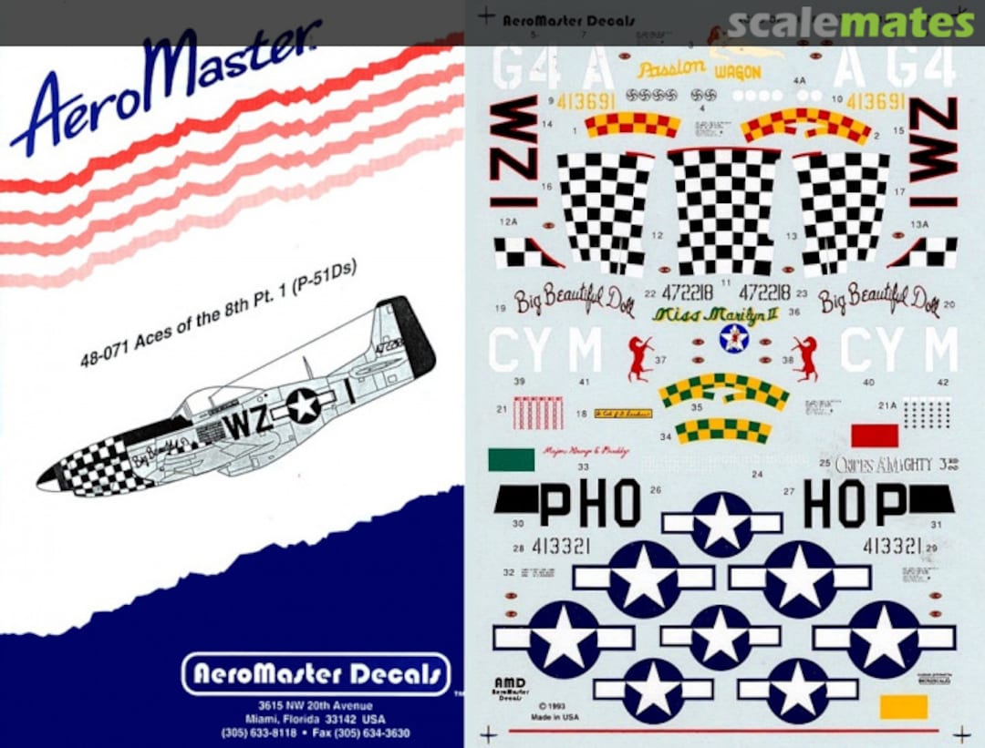 Boxart Aces of the 8th Pt. 1 (P-51Ds) 48-071 AeroMaster