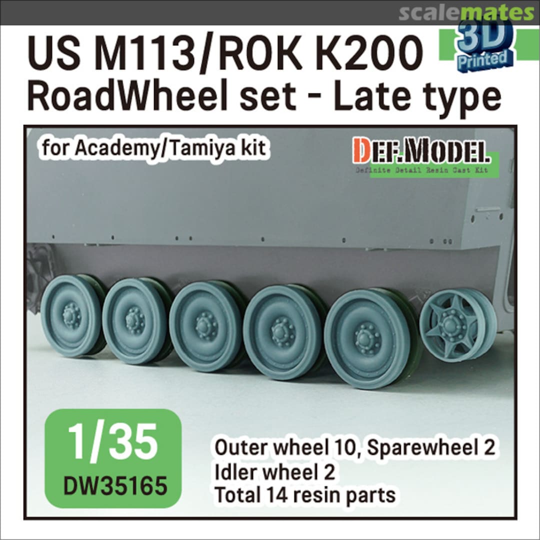 Boxart US M113 / ROK K200 Outer Roadwheel set - Late type DW35165 Def.Model Boxart US M113 / ROK K200 Outer Roadwheel set - Late type DW35165 Def.Model