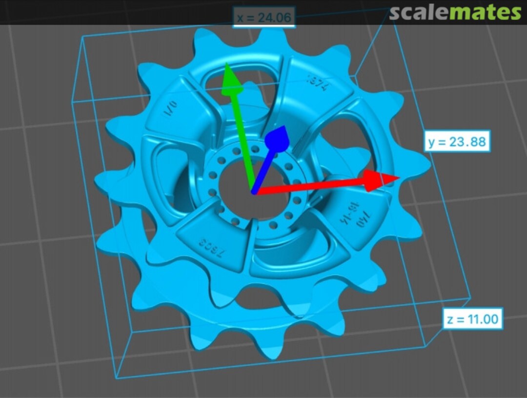Boxart Topas / Pt-76 / Luna drive wheels - type 2 (2 pieces) 25041231 EMP3d Boxart Topas / Pt-76 / Luna drive wheels - type 2 (2 pieces) 25041231 EMP3d