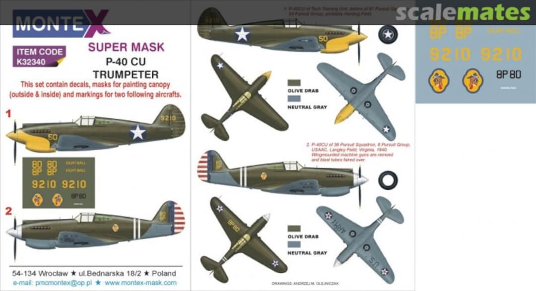 Boxart Curtiss P-40CU K32340 Montex Boxart Curtiss P-40CU K32340 Montex