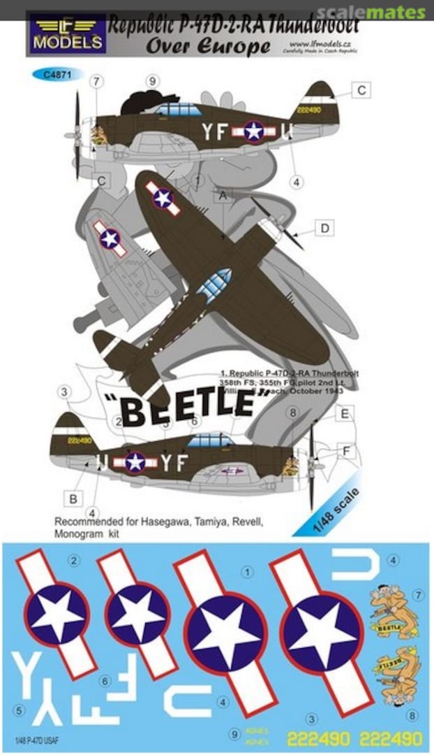 Boxart Republic P-47D-2-RA Thunderbolt over Europe C4871 LF Models Boxart Republic P-47D-2-RA Thunderbolt over Europe C4871 LF Models