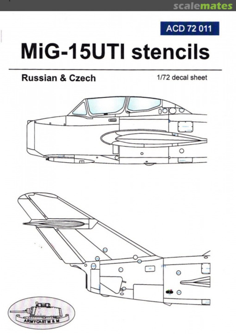 Boxart MiG-15UTI stencils ACD 72 011 Armycast M&M Boxart MiG-15UTI stencils ACD 72 011 Armycast M&M