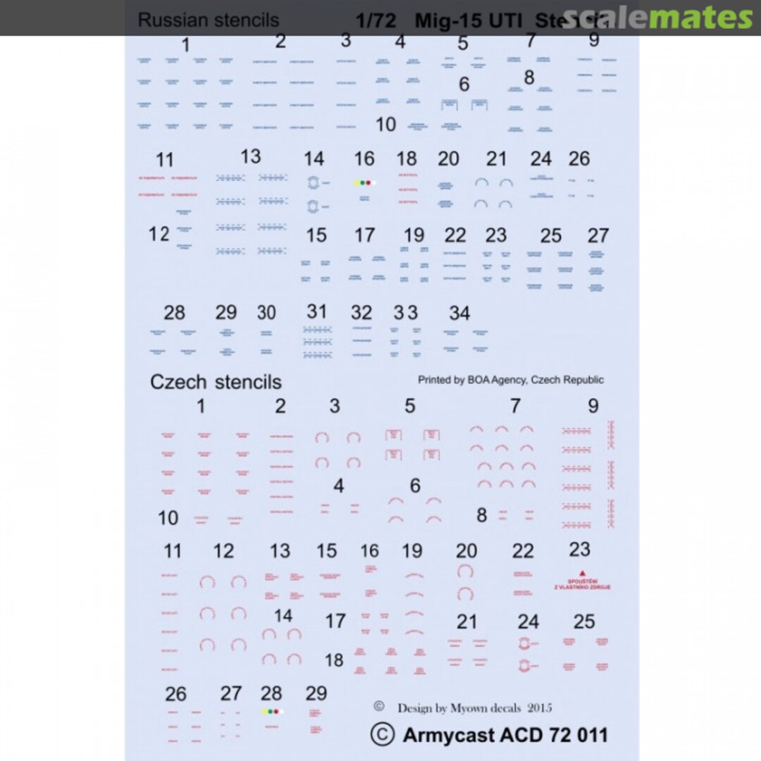 Contents MiG-15UTI stencils ACD 72 011 Armycast M&M Contents MiG-15UTI stencils ACD 72 011 Armycast M&M