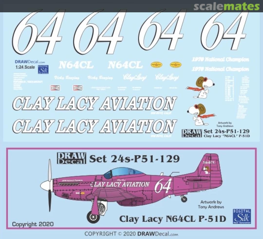 Boxart Clay Lacy P-51D N64CL 24-P51-129 Draw Decal